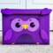 QUOKKA Toy Storage Box for Boys and Girls - 16x12x10 In Owl Toy Chest Organizer for Kids - | Collapsible | Handles | Flip-Top Lids | - Fabric Foldable Bin for Playroom - Nursery Room Organization